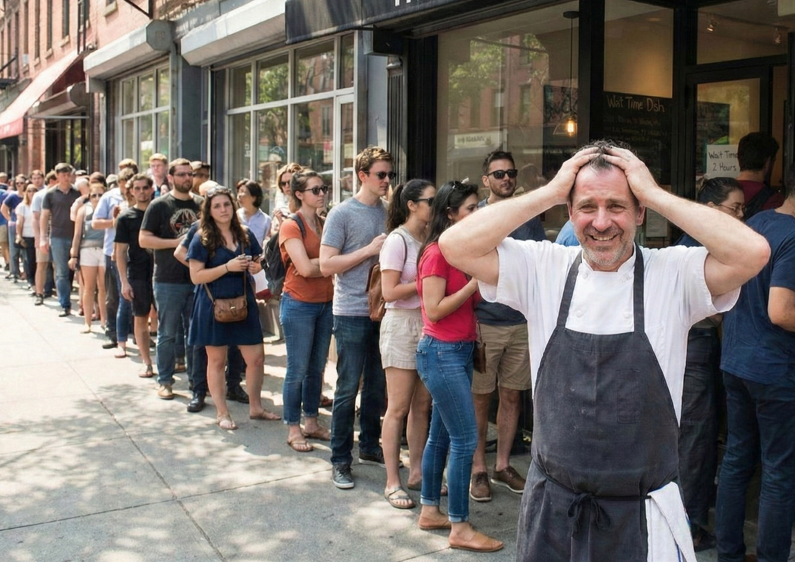 Team in kitchen with chef